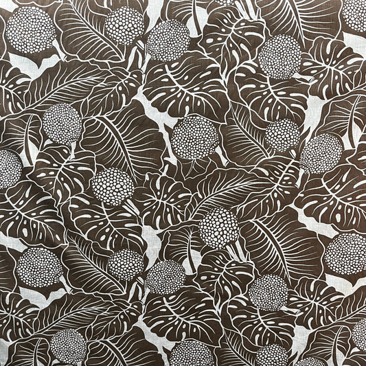 Durian Banana Monstera Leaves Fabric | Chambray (Denim Look)