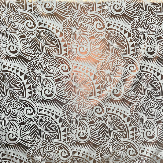 Palm Leaves Traditional Tattoo Polyester Foil | Islands Fabric