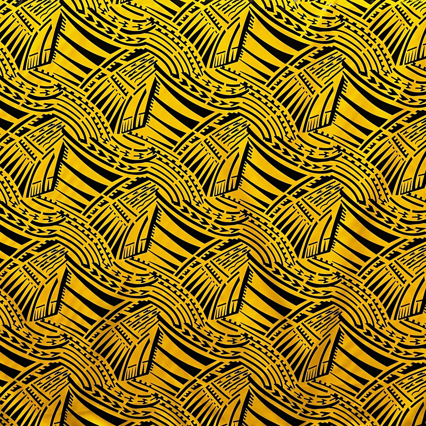 Traditional Polynesian Pattern Polyester Foil Fabric | Islands Fabric