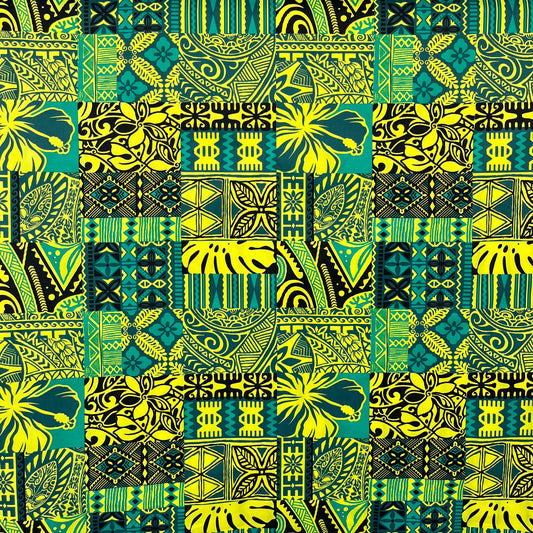 Traditional Polynesian Tapa Design Polyester Fabric | Islands Fabric