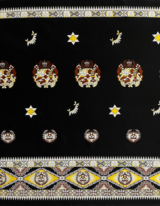 Tonga Seal Double Border Light Barkcloth | Islands Fabric