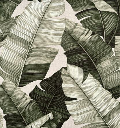 All Over Banana Leaf Fabric | Cotton Heavy-Barkcloth