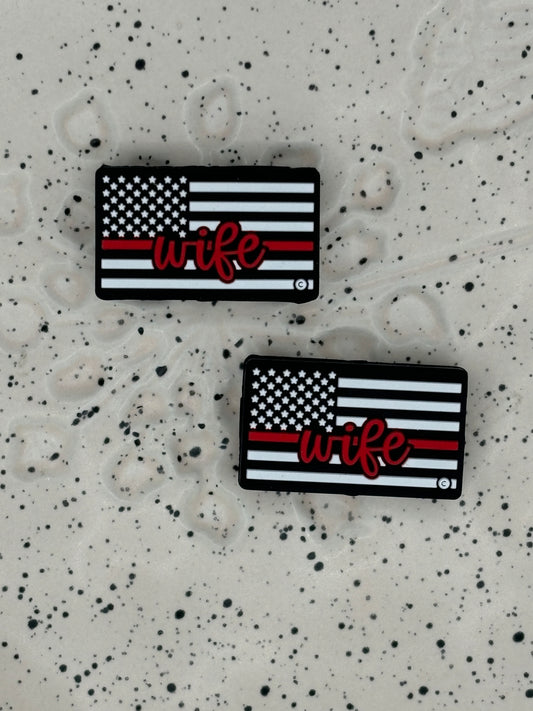 Firefighter Wife Flag Silicone Focal 0283
