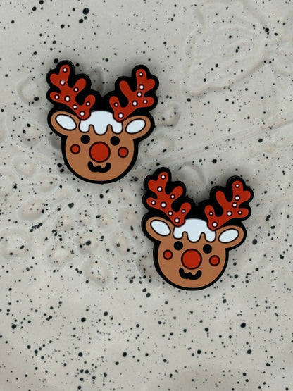 Christmas - Reindeer Silicone Focal - 5 Count