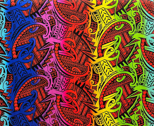 Polynesian Tribal Tattoo Design Rayon Fabric | Islands Fabric