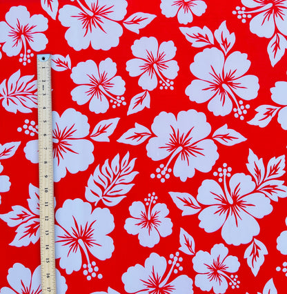 Hibiscus Flower Polyester Fabric | Islands Fabric