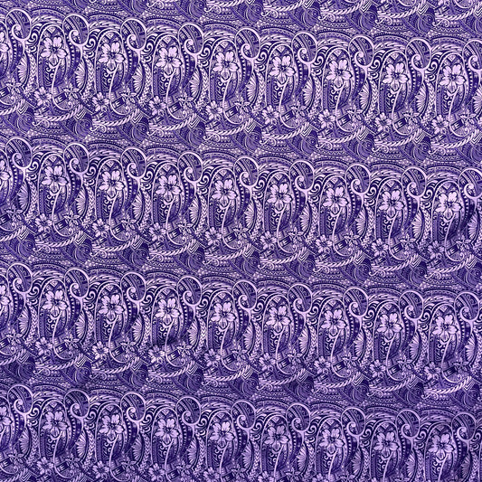 Mini Hibiscus Flowers Traditional Polynesian Tattoo Polyester Fabric | Islands Fabric