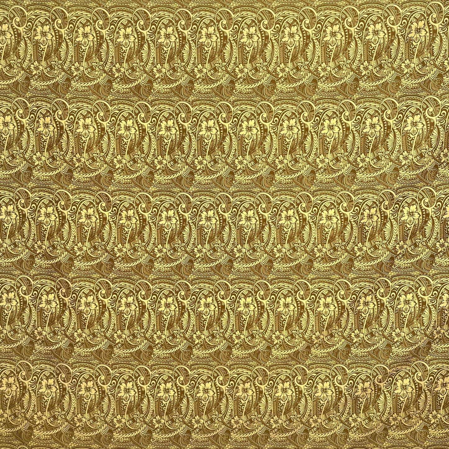 Mini Hibiscus Flowers Traditional Polynesian Tattoo Polyester Fabric | Islands Fabric