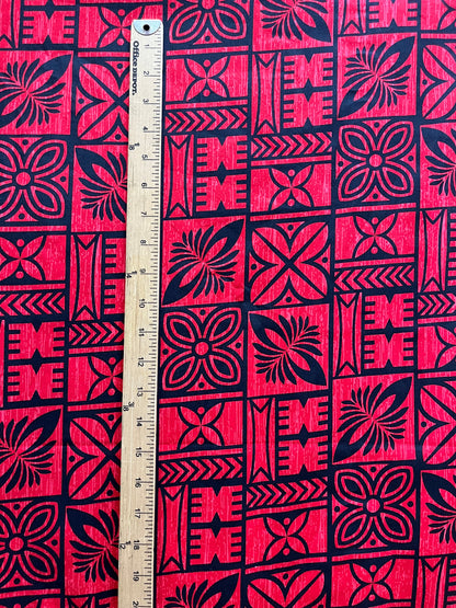 Traditional Polynesian Tapa Pattern Cotton Fabric | Islands Fabric