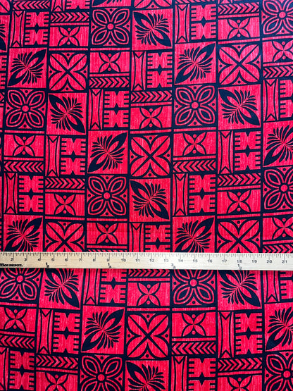 Traditional Polynesian Tapa Pattern Cotton Fabric | Islands Fabric