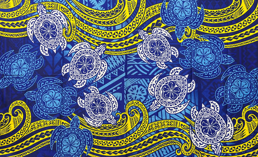 Turtles Traditional Tattoo Polyester Sarong | Islands Fabric