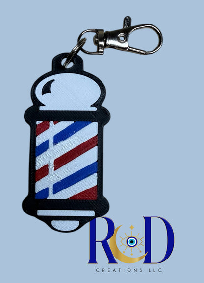 Barber Pole Ready to Ship NFC Weblink Keychain -3D Printed Social Media Scan Tag for Content Creators and Businesses