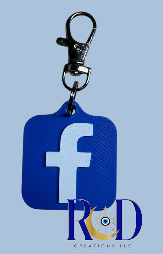 Facebook Ready to Ship NFC Weblink Keychain -3D Printed Social Media Scan Tag for Content Creators and Businesses