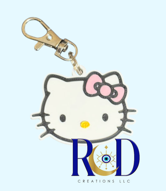 RDHelloKitty Pink Ready to Ship NFC Weblink Keychain -3D Printed Social Media Scan Tag for Content Creators and Businesses