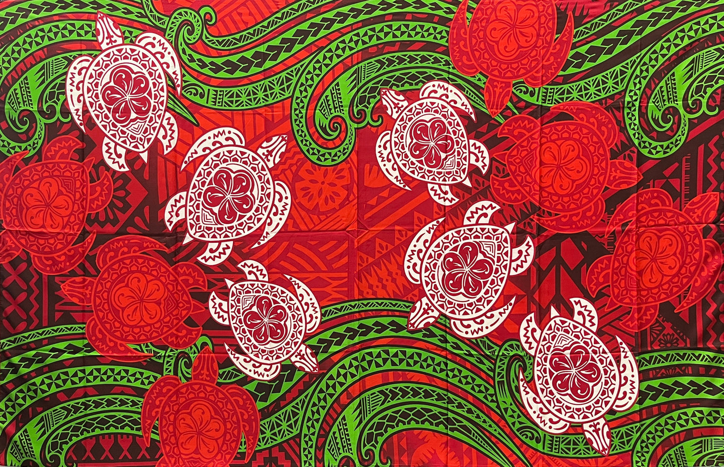 Turtles Traditional Tattoo Polyester Sarong | Islands Fabric
