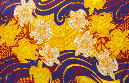 Turtles Traditional Tattoo Polyester Sarong | Islands Fabric