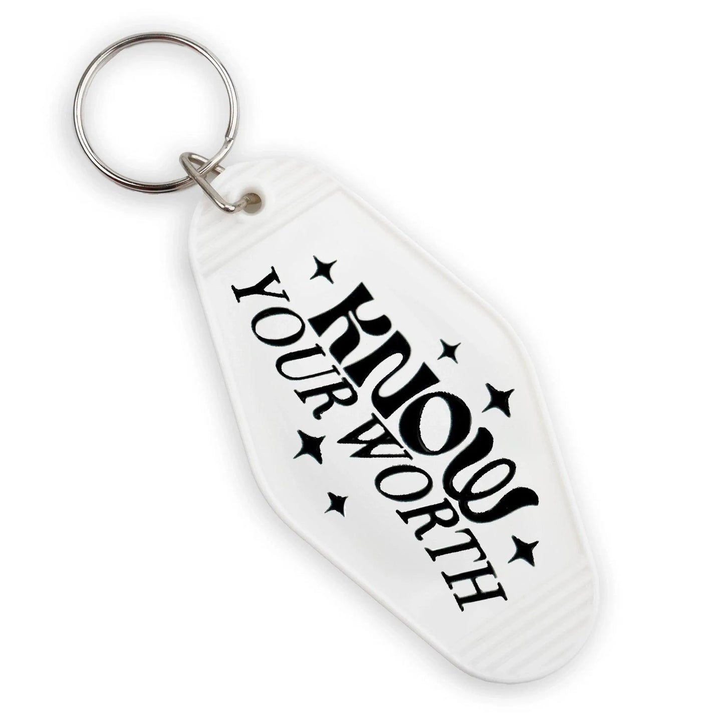 Master Maker Crafts -  UV DTF Decal - Know Your Worth 4 Set 2" (Keychain NOT Inclued)