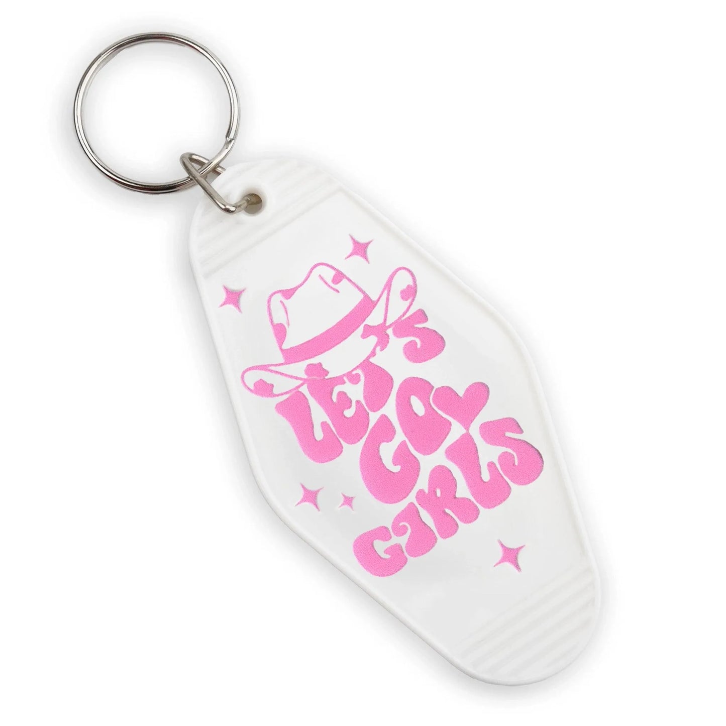 Master Maker Crafts -  UV DTF Decal - Let's Go Girls Pink 4 Set 2" (Keychain NOT Inclued)