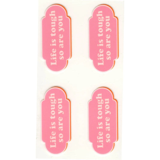 Master Maker Crafts -  UV DTF Decal - Life Is Tough 4 Set 2" (Keychain NOT Inclued)