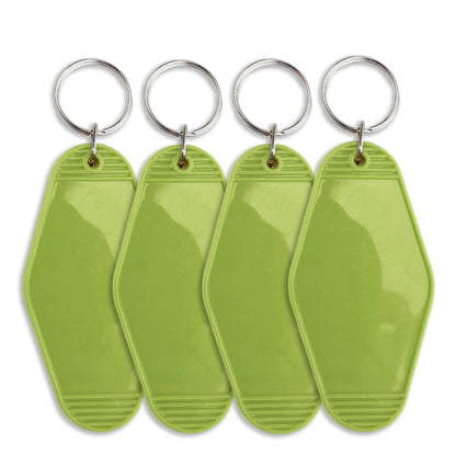 Master Maker Crafts -  Retro Motel Keychain with Silver Ring - Lime Green (4 per Set)