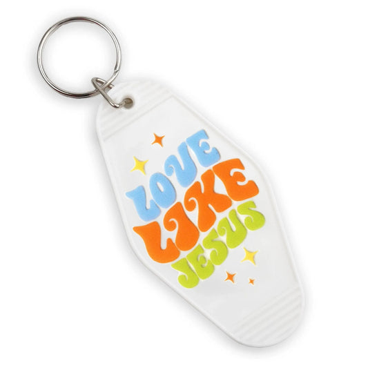 Master Maker Crafts -  UV DTF Decal - Love Jesus Retro 4 Set 2" (Keychain NOT Inclued)