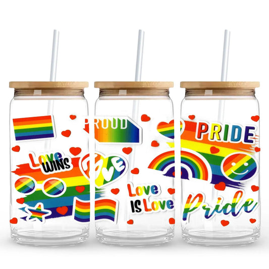 Master Maker Crafts -  UV DTF Wrap Only - Love Wins Rainbow 9.7" x 4.3" (Cup NOT Included)