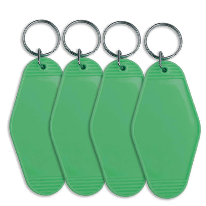 Master Maker Crafts -  Retro Motel Keychain with Silver Ring - Light Green (4 per Set)