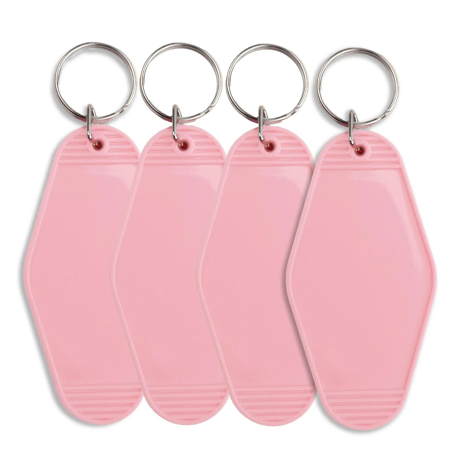 Master Maker Crafts -  Retro Motel Keychain with Silver Ring - Light Pink (4 per Set)