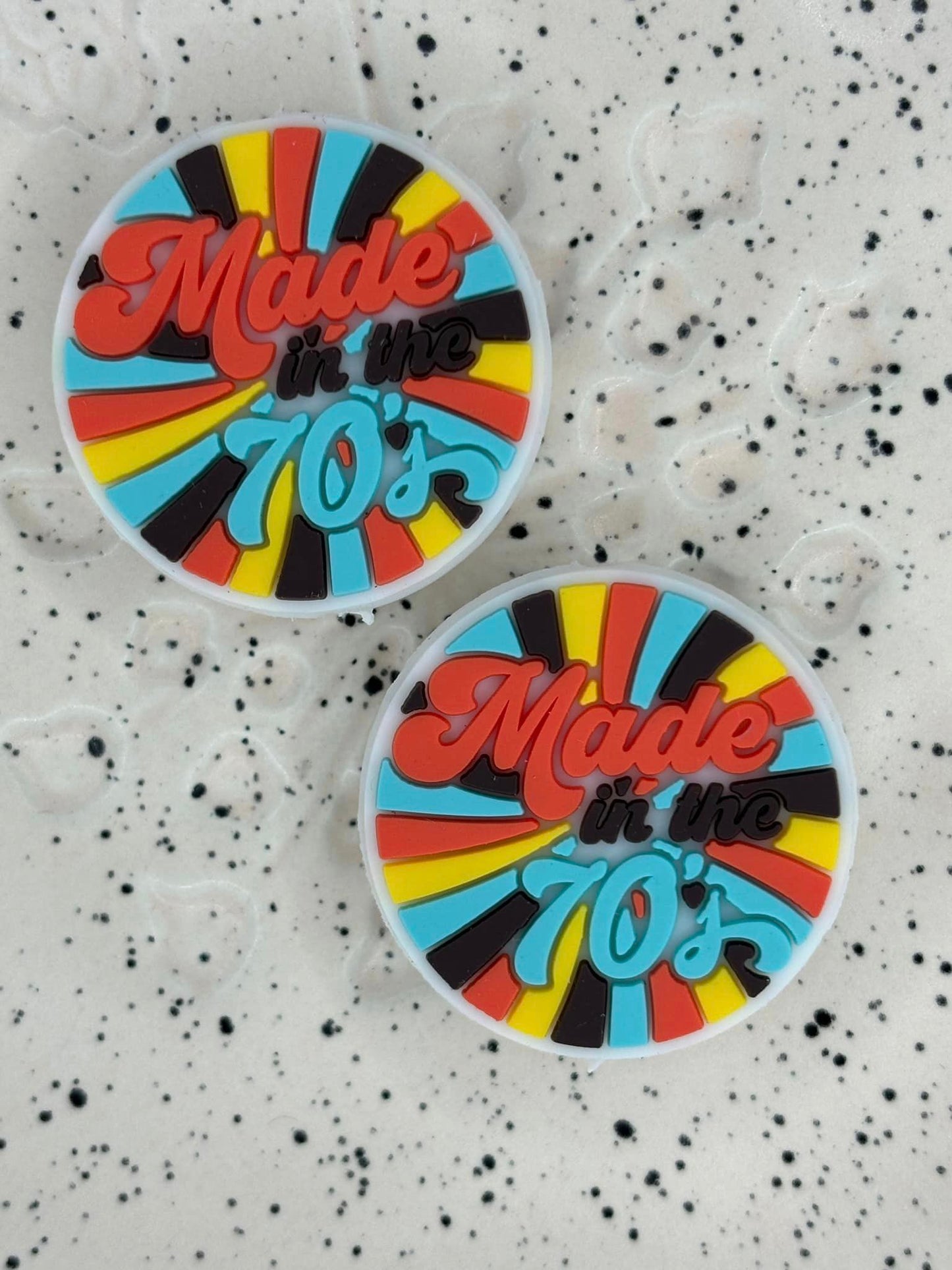Saying - Made in the 70s Retail PVC - Bead Sister - RDCreations4you Focal 8548 - 5 Count