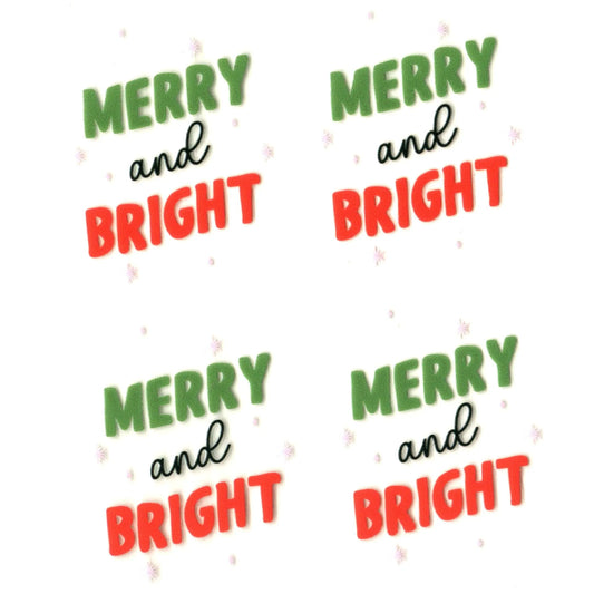 Master Maker Crafts -  UV DTF Decal - Merry Bright 4 Set 2" (Keychain NOT Inclued)