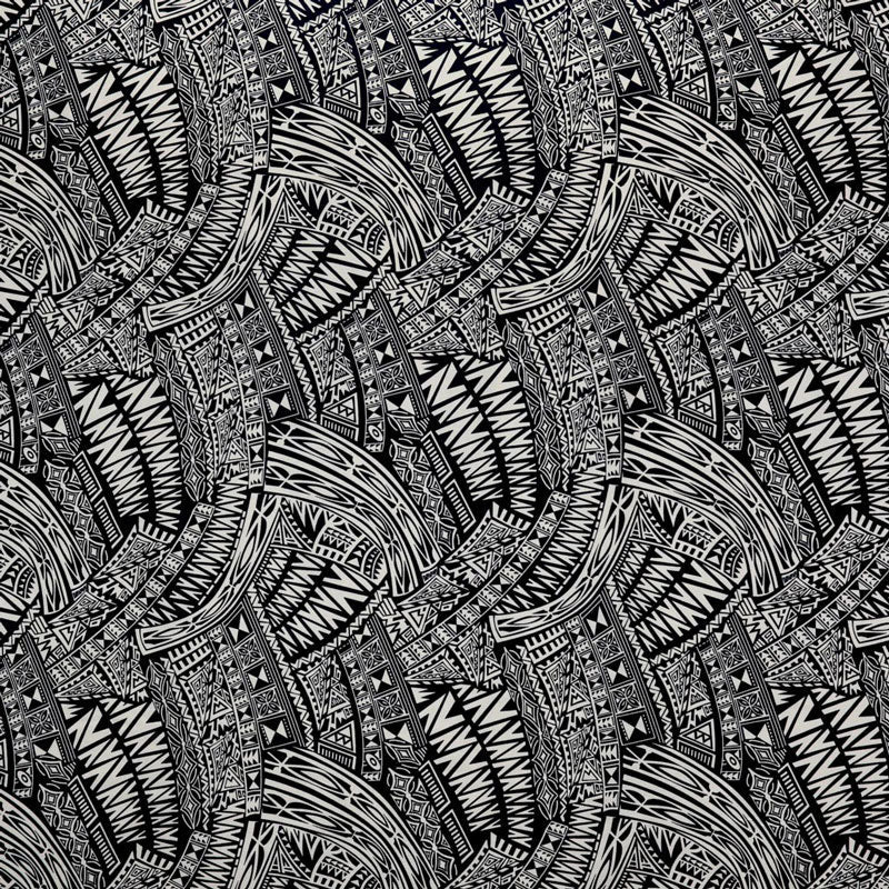 Traditional Polynesian Tattoo Fabric | Cotton Light-Barkcloth