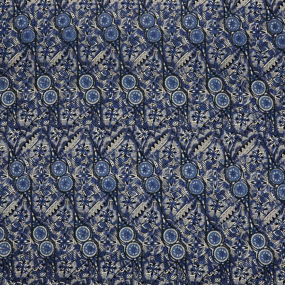 Traditional Polynesian Fijian Print Cotton Light Barkcloth Fabric | Islands Fabric