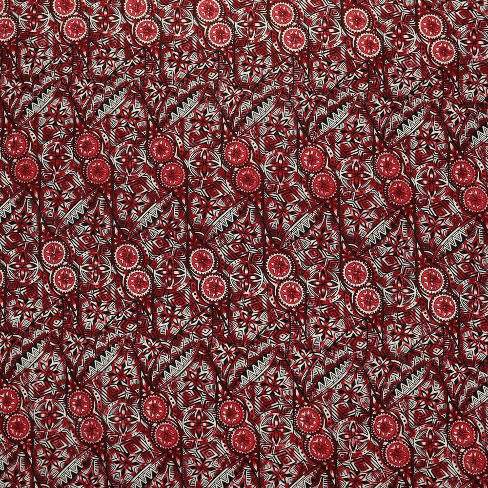 Traditional Polynesian Fijian Print Cotton Light Barkcloth Fabric | Islands Fabric