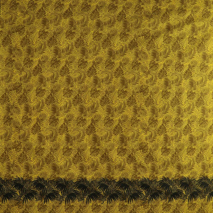 All Over Monstera Leaves Firm Fen Turtle Single Border Poly-Cotton | Islands Fabric