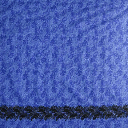 All Over Monstera Leaves Firm Fen Turtle Single Border Poly-Cotton | Islands Fabric