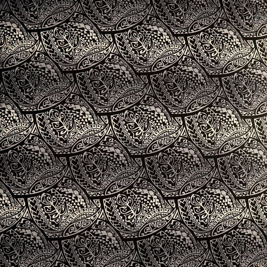 Traditional Polynesian Tattoo Gradient Design Fabric| Cotton-Poplin
