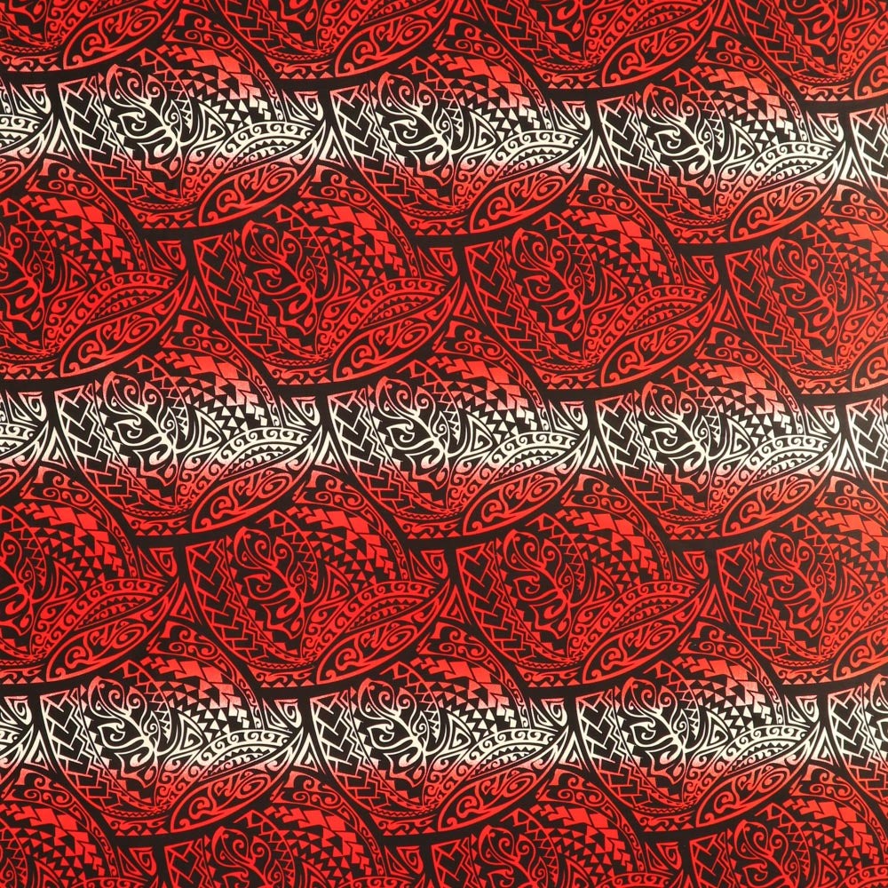 Traditional Polynesian Tattoo Gradient Design Fabric| Cotton-Poplin