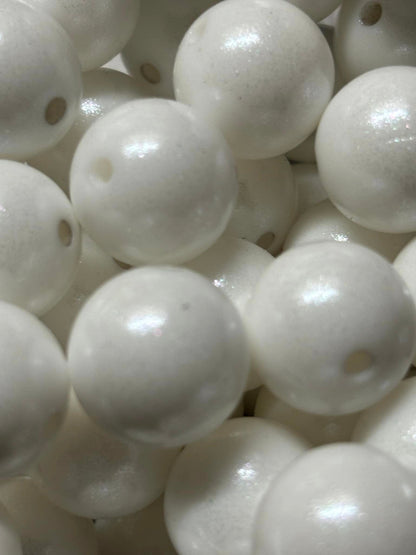 15mm Solid White Opal Silicone Bead