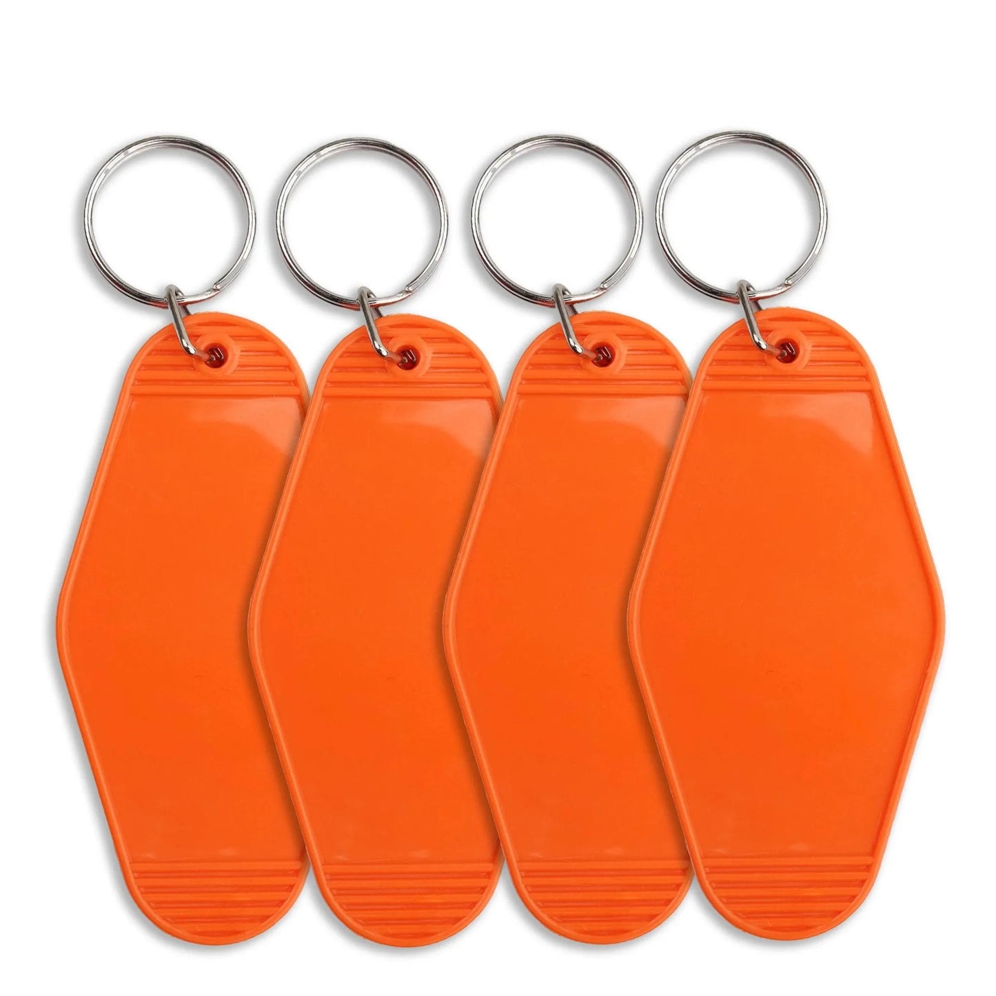 Master Maker Crafts -  Retro Motel Keychain with Silver Ring - Orange (4 per Set)