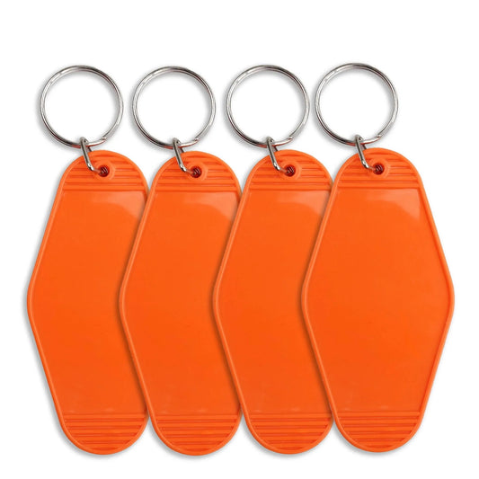 Master Maker Crafts -  Retro Motel Keychain with Silver Ring - Orange (4 per Set)