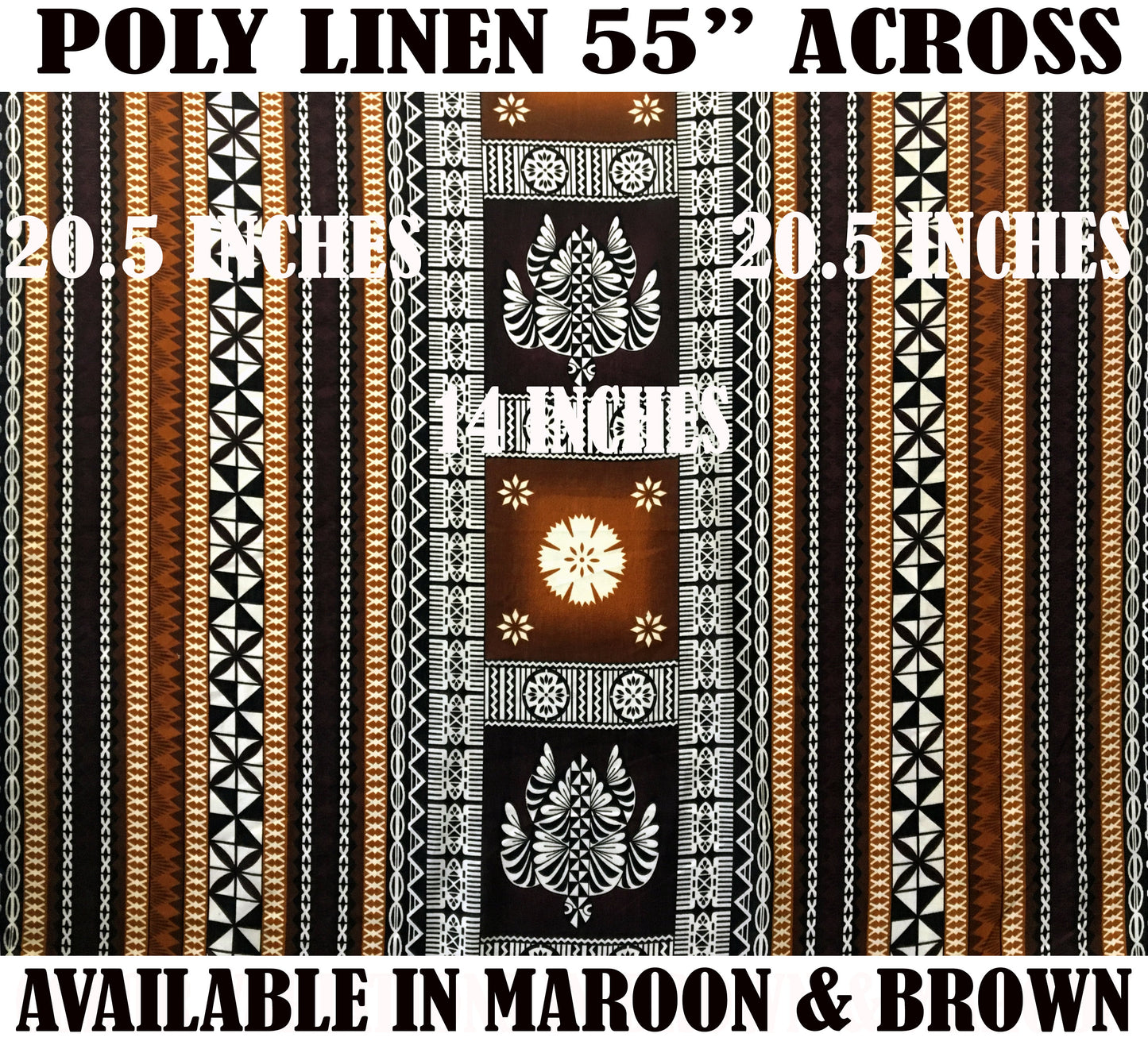 Fiji Turtle Border Poly Linen Fabric | Islands Fabric