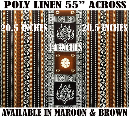 Fiji Turtle Border Poly Linen Fabric | Islands Fabric