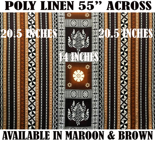 Fiji Turtle Border Poly Linen Fabric | Islands Fabric