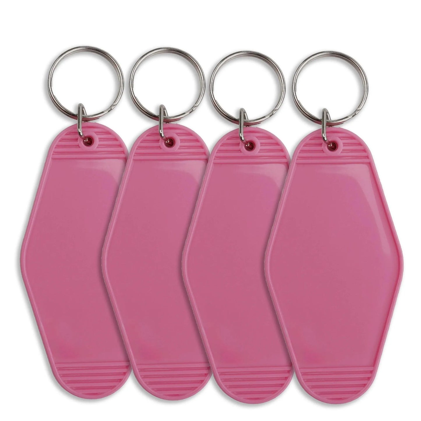 Master Maker Crafts -  Retro Motel Keychain with Silver Ring - Pink (4 per Set)