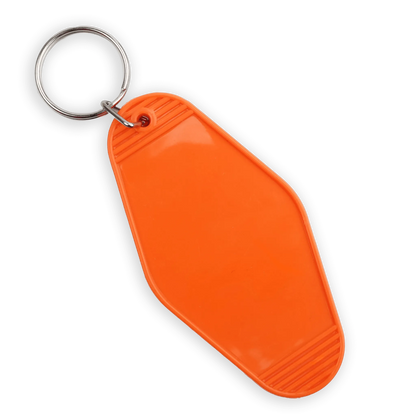 Master Maker Crafts -  Retro Motel Keychain with Silver Ring - Orange (4 per Set)