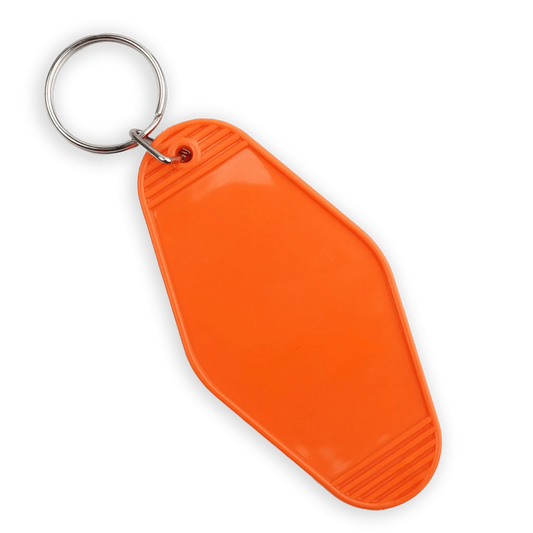 Master Maker Crafts -  Retro Motel Keychain with Silver Ring - Orange (4 per Set)