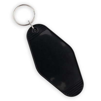 Master Maker Crafts -  Retro Motel Keychain with Silver Ring - Black (4 per Set)