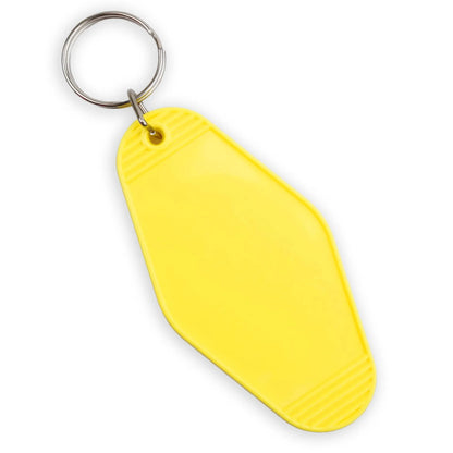 Master Maker Crafts -  Retro Motel Keychain with Silver Ring - Yellow (4 per Set)