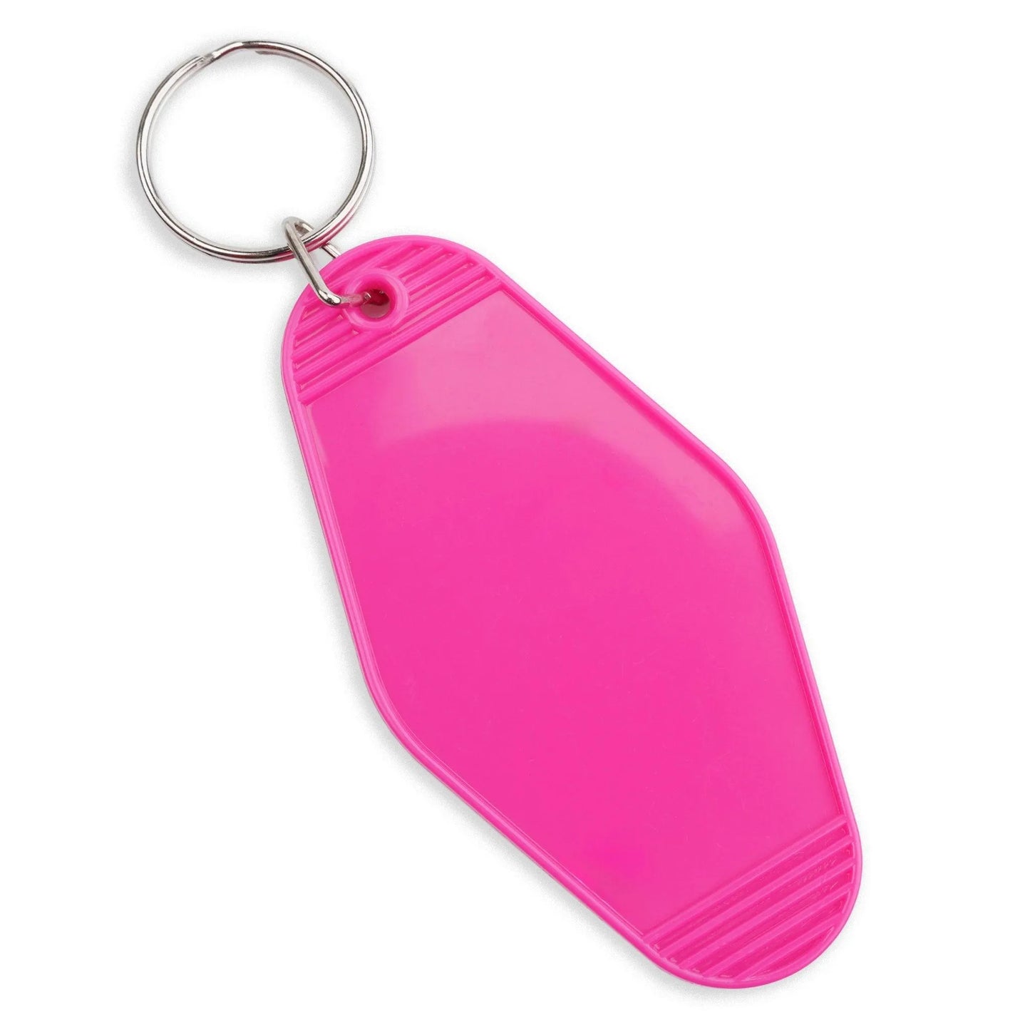 Master Maker Crafts -  Retro Motel Keychain with Silver Ring - Hot Pink (4 per Set)