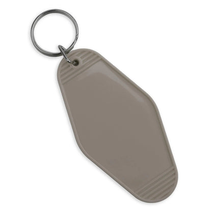 Master Maker Crafts -  Retro Motel Keychain with Silver Ring - Gray (4 per Set)